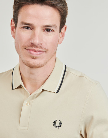 Fred Perry TWIN TIPPED FRED PERRY SHIRT Krem boja / Crna