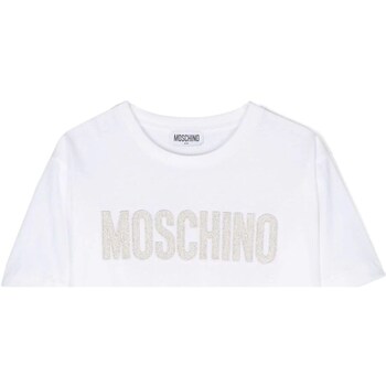 Odjeća Djevojčica Majice kratkih rukava Moschino HDM060LAA10 Bijela