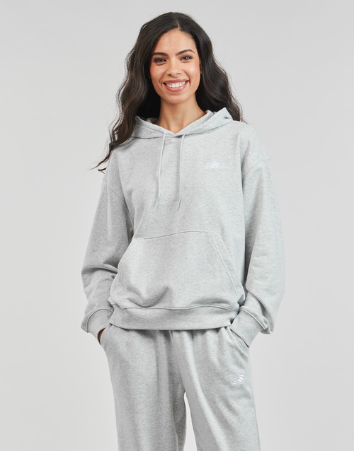 New Balance FRENCH TERRY SMALL LOGO HOODIE Siva