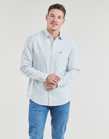 Odjeća Muškarci
 Košulje dugih rukava Tommy Jeans TJM REG OXFORD STRIPESHIRT Bijela / Plava