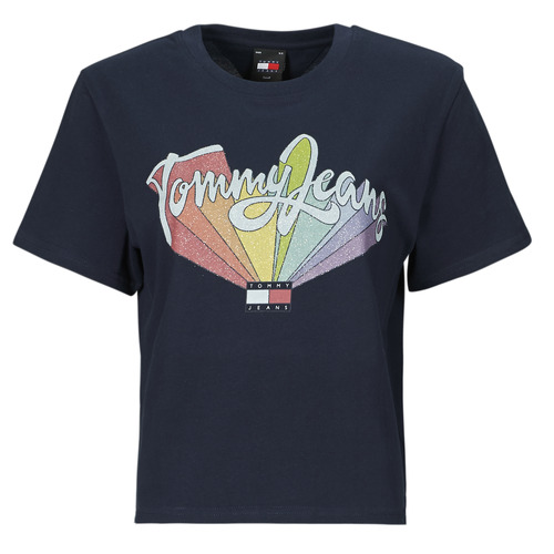 Odjeća Žene
 Majice kratkih rukava Tommy Jeans TJW BXY RAINBOW FLAG TEE Tamno plava