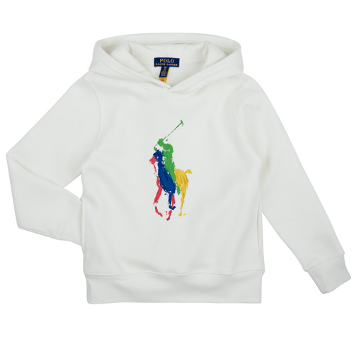Odjeća Djeca Sportske majice Polo Ralph Lauren PO HOOD-KNIT SHIRTS-SWEATSHIRT Bijela