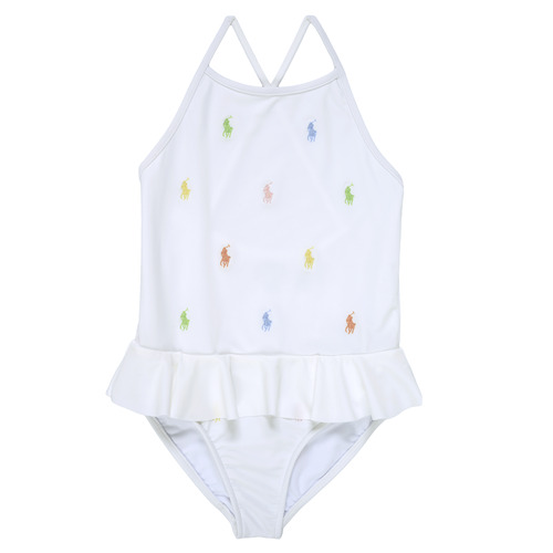 Odjeća Djevojčica Kupaći kostimi / Kupaće gaće Polo Ralph Lauren ALLOVRPP1PCE-SWIMWEAR-1 PC SWIM Bijela