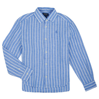 Odjeća Djevojčica Košulje i bluze Polo Ralph Lauren LISMORESHIRT-SHIRTS-BUTTON FRONT SHIRT Plava / Bijela / Plava / Bijela
