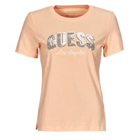 Odjeća Žene
 Majice kratkih rukava Guess SEQUINS LOGO TEE Ružičasta