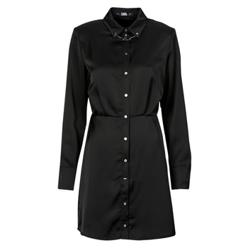 Odjeća Žene
 Kratke haljine Karl Lagerfeld karl charm satin shirt dress Crna / Bijela