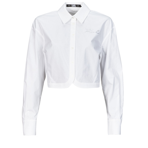 Odjeća Žene
 Košulje i bluze Karl Lagerfeld crop poplin shirt Bijela