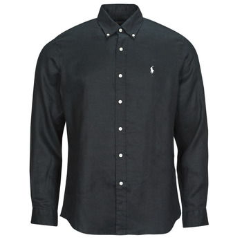 Odjeća Muškarci
 Košulje dugih rukava Polo Ralph Lauren CHEMISE COUPE DROITE EN LIN Crna / Polo / Crna