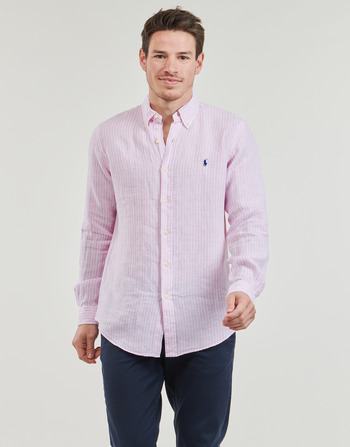 Odjeća Muškarci
 Košulje dugih rukava Polo Ralph Lauren CHEMISE COUPE DROITE EN LIN Ružičasta