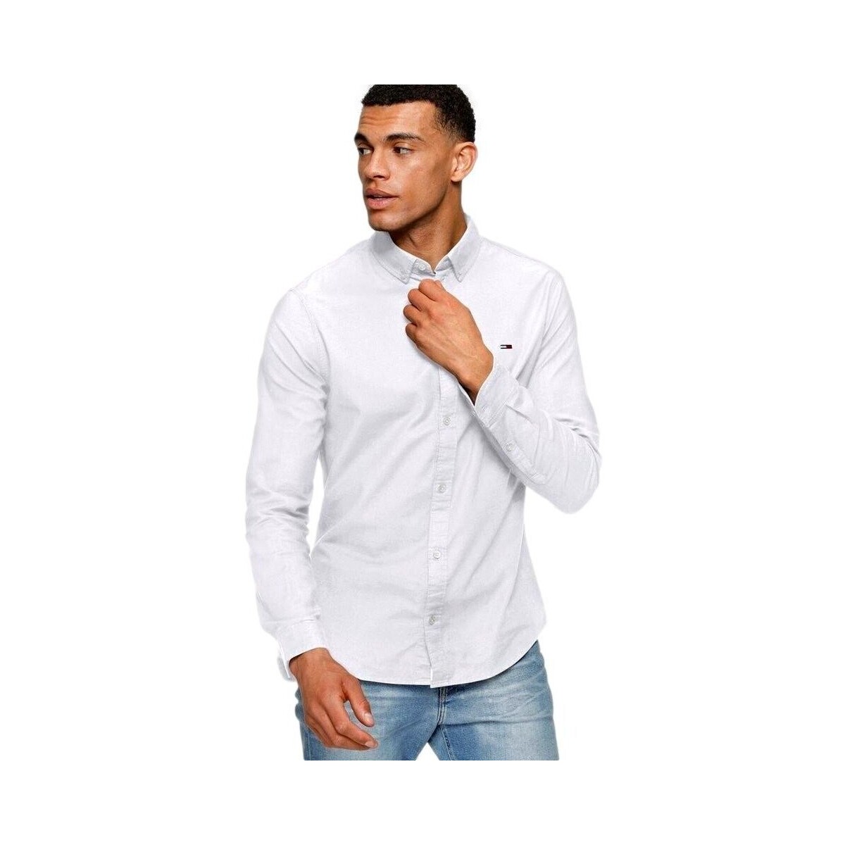 Odjeća Muškarci
 Košulje dugih rukava Tommy Jeans CAMISA OXFORD REGULAR HOMBRE   DM0DM18335 Bijela