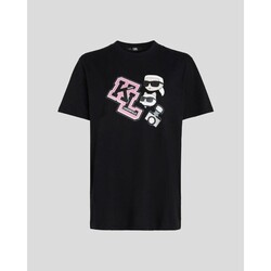 Odjeća Žene
 Majice / Polo majice Karl Lagerfeld 240W1727 OVERSIZED IKONIK VARSITY TEE Crna