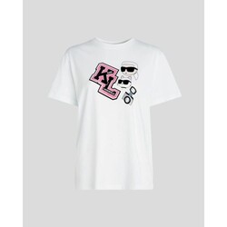 Odjeća Žene
 Majice / Polo majice Karl Lagerfeld 240W1727 OVERSIZED IKONIK VARSITY TEE Bijela