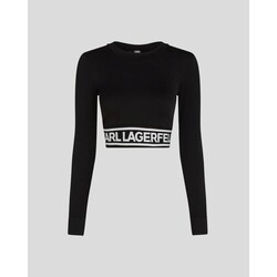 Odjeća Žene
 Puloveri Karl Lagerfeld 240W1716 SEAMLESS LOGO Crna
