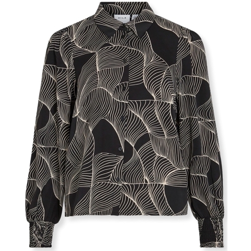 Odjeća Žene
 Topovi i bluze Vila Mula L/S Shirt - Black/Graphic Crna