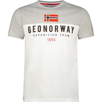 Odjeća Muškarci
 Majice kratkih rukava Geographical Norway SW1276HGNO-GREY-WHITE Bijela