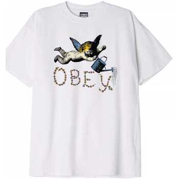 Odjeća Muškarci
 Majice / Polo majice Obey flower angel Bijela