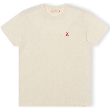 Revolution T-Shirt Regular 1343 SUR - Off-White/Melange Bijela