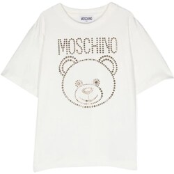 Odjeća Djevojčica Majice kratkih rukava Moschino HBM060LBA10 Bijela