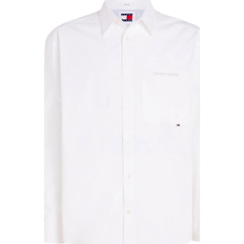 Odjeća Muškarci
 Košulje dugih rukava Tommy Jeans CAMISA CLASSICS AMPLIA CON LOGO BORDADO   DM0DM18959 Bijela