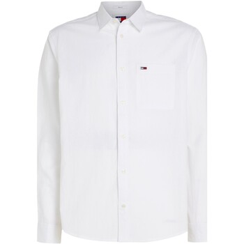 Odjeća Muškarci
 Košulje dugih rukava Tommy Jeans CAMISA LINO HOMBRE BLEND   DM0DM18962 Bijela