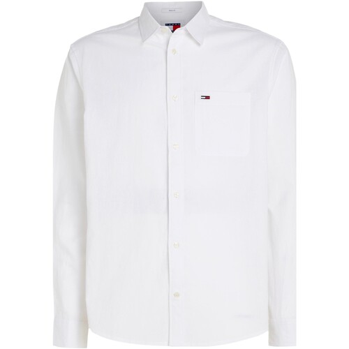Odjeća Muškarci
 Košulje dugih rukava Tommy Jeans CAMISA LINO HOMBRE BLEND   DM0DM18962 Bijela