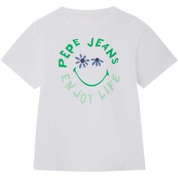 Odjeća Djevojčica Majice kratkih rukava Pepe jeans  Bijela