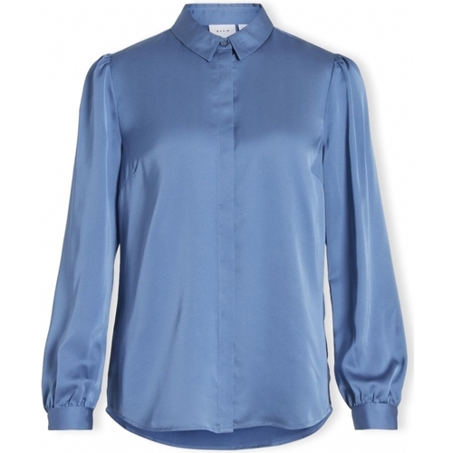 Odjeća Žene
 Topovi i bluze Vila Noos Shirt Ellette Satin - Coronet Blue Plava