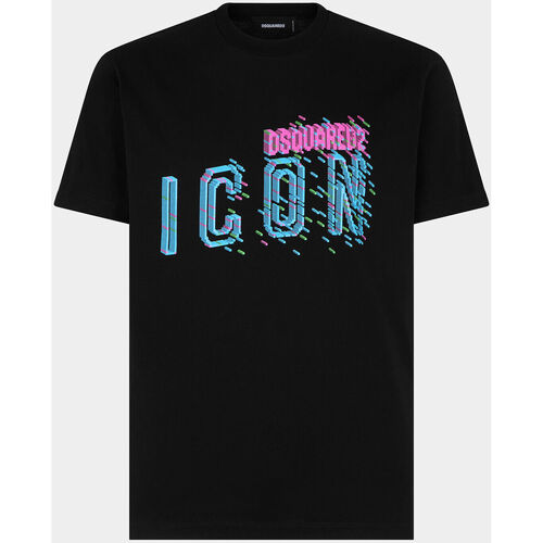 Odjeća Sportske majice Dsquared T-Shirt Pixeled Icon Cool Fit Tee noir Crna
