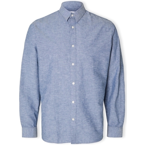 Odjeća Muškarci
 Košulje dugih rukava Selected Noos Slimnew-linen Shirt L/S - Medium Blue Denim Plava