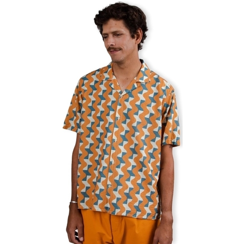Odjeća Muškarci
 Košulje dugih rukava Brava Fabrics Big Tiles Aloha Shirt - Ochre Višebojna