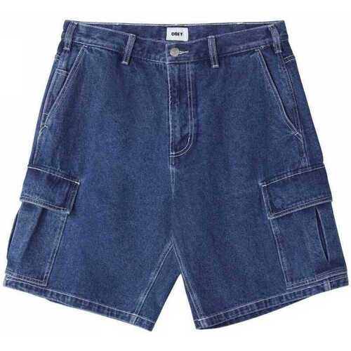 Odjeća Muškarci
 Bermude i kratke hlače Obey Bigwig baggy denim cargo short Plava