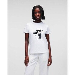 Odjeća Žene
 Majice / Polo majice Karl Lagerfeld 230W1704 IKONIC 2.0 Bijela