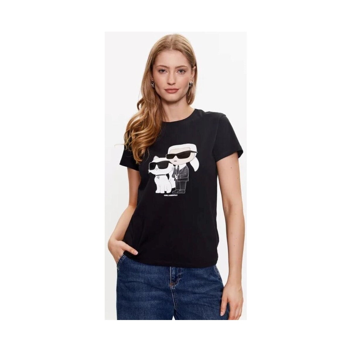 Odjeća Žene
 Majice / Polo majice Karl Lagerfeld 230W1704 IKONIC 2.0 Crna