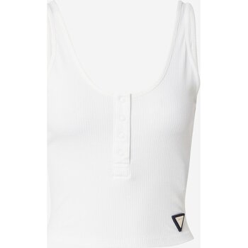 Odjeća Žene
 Majice s naramenicama i majice bez rukava Guess V4GP02 KBCO2 Bijela