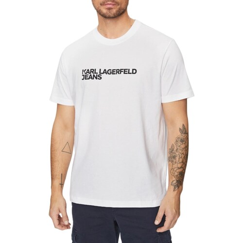 Odjeća Muškarci
 Polo majice dugih rukava Karl Lagerfeld 235D1707-FF Bijela