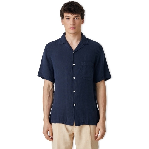 Odjeća Muškarci
 Košulje dugih rukava Portuguese Flannel Linen Camp Collar Shirt - Navy Plava