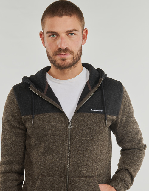 Quiksilver KELLER BLOCK ZIP Smeđa / Crna