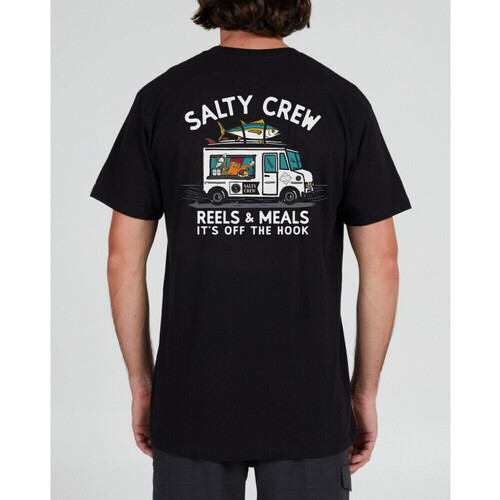 Odjeća Muškarci
 Majice / Polo majice Salty Crew Reels & meals premium s/s tee Crna