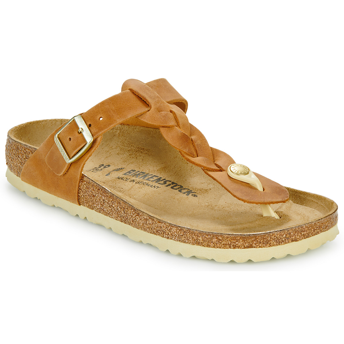 Obuća Žene
 Japanke BIRKENSTOCK Gizeh Braided LEOI Cognac Oiled   / Kůže / Boja konjaka / Narrow