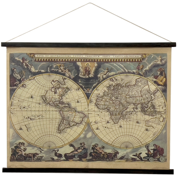 Dom Slike i platna Signes Grimalt Karta Svijeta Platno Koje Se Može Smotati Smeđa