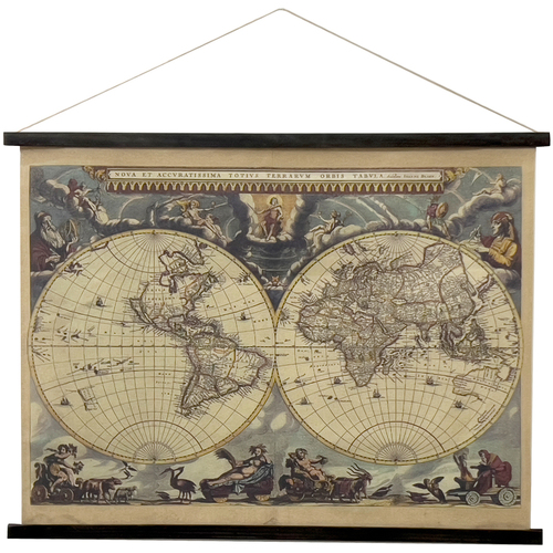 Dom Slike i platna Signes Grimalt Karta Svijeta Platno Koje Se Može Smotati Smeđa
