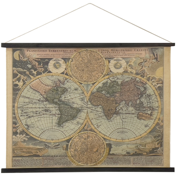 Dom Slike i platna Signes Grimalt Karta Svijeta Platno Koje Se Može Smotati Siva