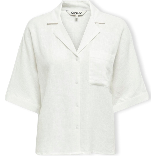 Odjeća Žene
 Topovi i bluze Only Noos Tokyo Life Shirt S/S - Bright White Bijela