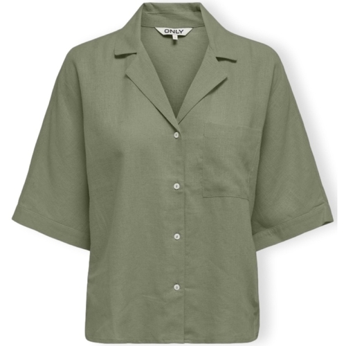 Odjeća Žene
 Topovi i bluze Only Noos Tokyo Life Shirt S/S - Oil Green Zelena