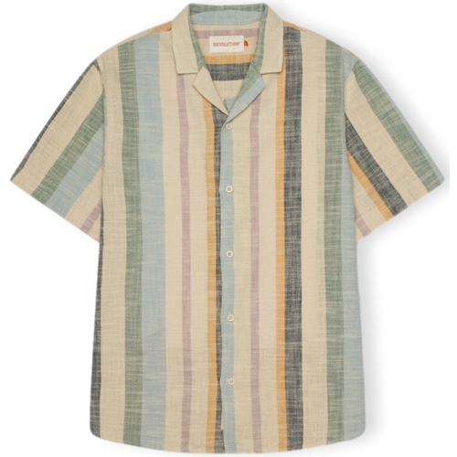 Odjeća Muškarci
 Košulje dugih rukava Revolution Cuban Shirt S/S 3918 - Dustgreen Višebojna