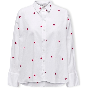 Odjeća Žene
 Topovi i bluze Only New Lina Grace Shirt L/S - Bright White/Heart Bijela