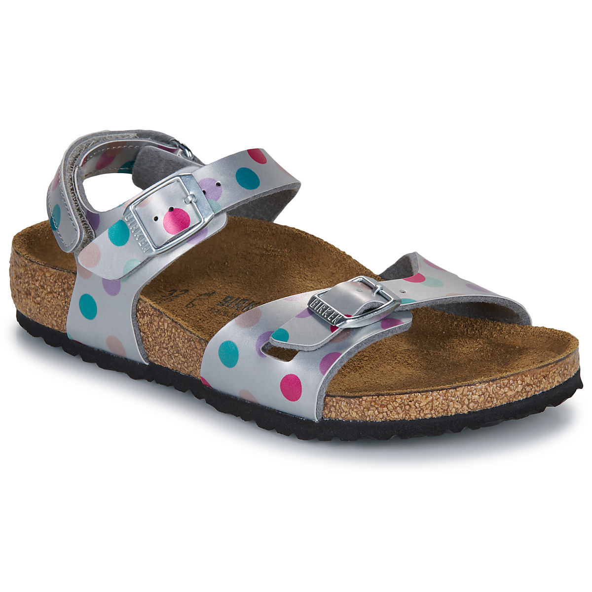 Obuća Djevojčica Sandale i polusandale BIRKENSTOCK Rio AS Kids BF Elec. Metallic SilverDots Srebrna