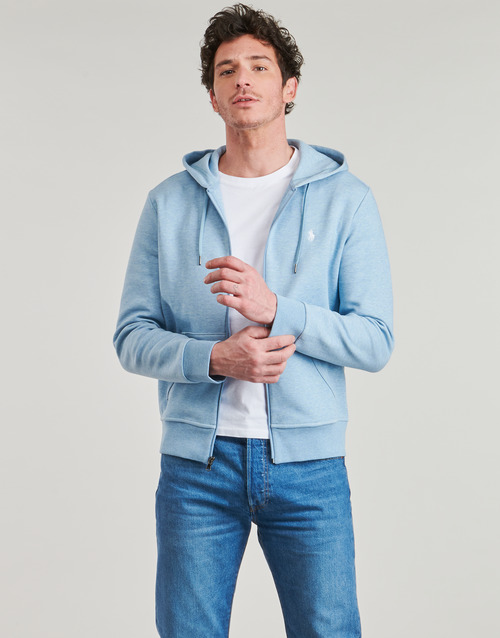 Polo Ralph Lauren SWEATSHIRT ZIPPE EN DOUBLE KNIT TECH Plava / Svijetla / Raznobojno tkanje / Modern / Plava