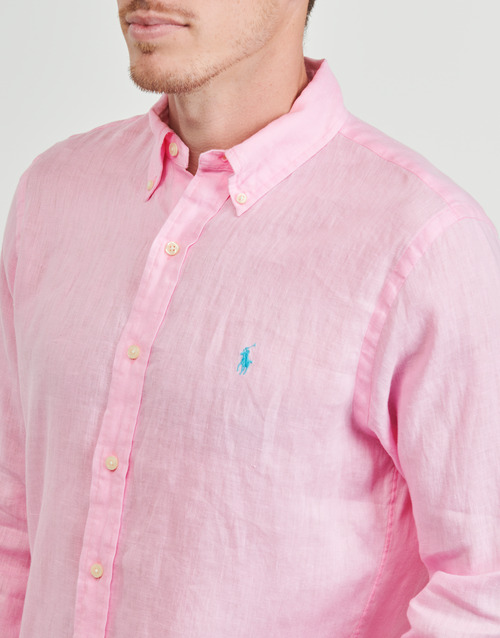 Polo Ralph Lauren CHEMISE COUPE DROITE EN LIN Ružičasta / Ružičasta
