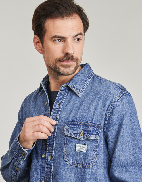 Guess REGULAR LS DENIM SHIRT Plava